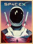 Space X Space Suit and Booster Landing Poster Sticker