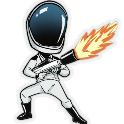 STARMAN WITH TESLA FLAMETHROWER STICKER