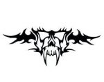 Tribal Skull Decal with Fangs