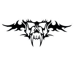 Tribal Skull Decal with Fangs