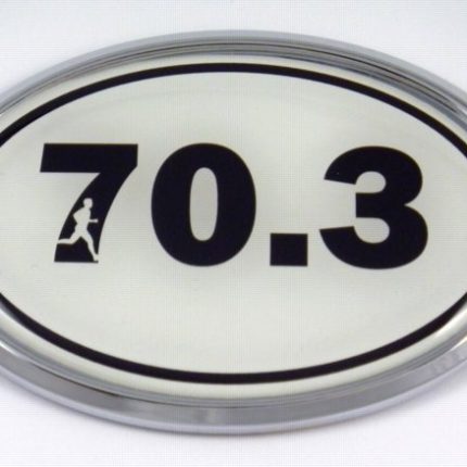 70.3 White Running Oval 3D Chrome Emblem