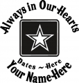 Always in Our Hearts Army Sticker