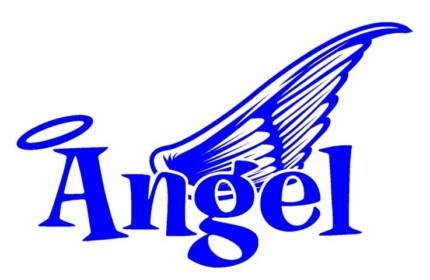 Angel Text with Wings Decal