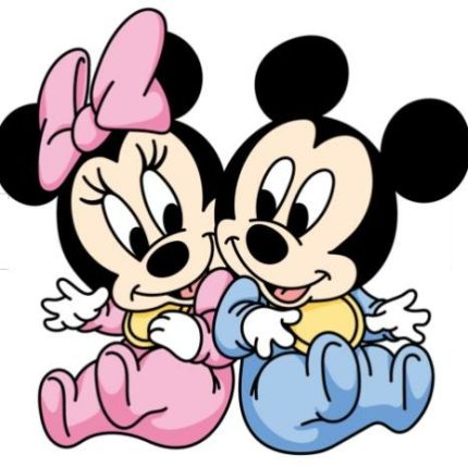 BABY MINNIE AND BABY MICKEY FUNNY STICKER