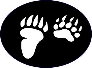 Bear Paw Oval Sticker