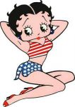 BETTY-BOOP-in-Patriotic-USA-Flag-Colors-Bathing suit sticker