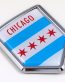 chicago US state flag domed chrome emblem car badge decal