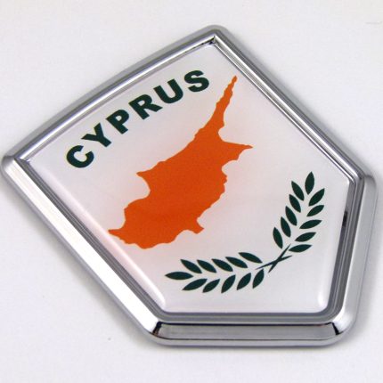 Cyprus 3D Adhesive Flag Crest Chrome Car Emblem