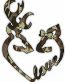DEER HEADS HEART FILLS with LOVE camo brown