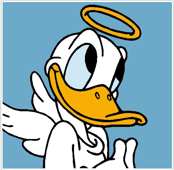 Donald-Duck Angel SQUARE STICKER