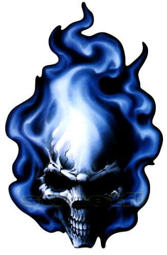 Flaming Skull Decal Sticker 2