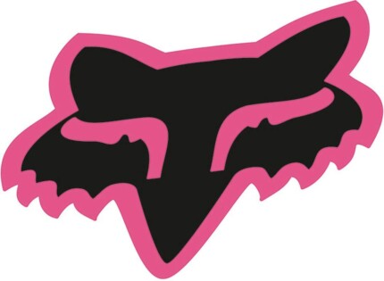 FOX HEAD PINK BLACK STICKER