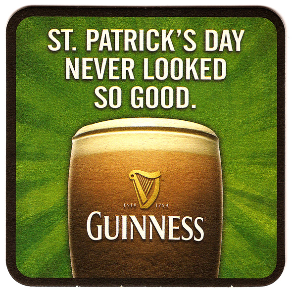 Guinness St Patricks Day Coaster Decal