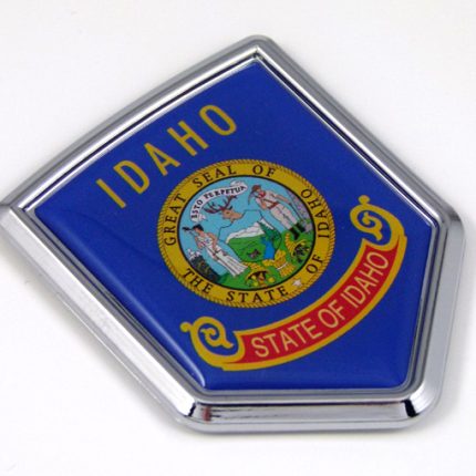 idaho US state flag domed chrome emblem car badge decal