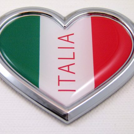 Italia Chrome HEART 3D Adhesive Emblem