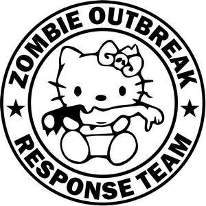 kitty kat zombie outbreak response team diecut decal
