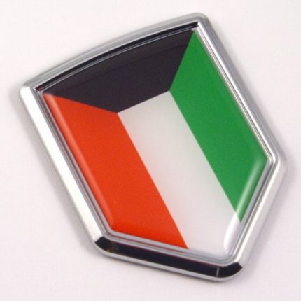 Kuwait Flag Crest 3D Shield Emblem Domed Sticker