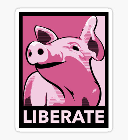 LIBERATE FREE THE PIGS STICKER