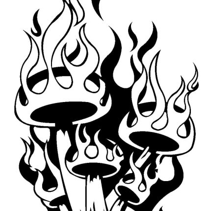 Mushrooms Sticker Flaming