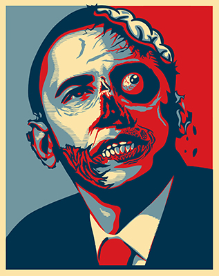 Obama Zombie Sticker