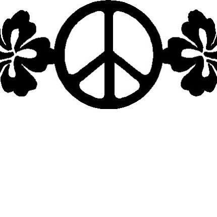 Peace 2 with Flowers Vinyl Car Decal