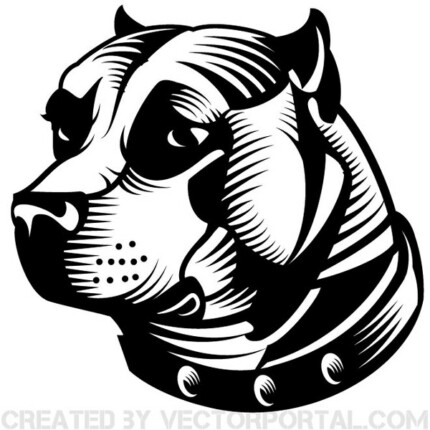 PitBull Dog Design B&W Sticker