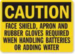 Rubber Gloves Required Caution Sign