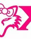 Sly Fox Logo with Bow Diecut Decal FOXY 1