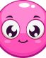 smile pink bubble face sticker
