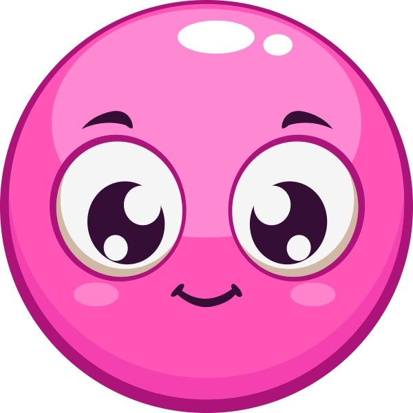 smile pink bubble face sticker