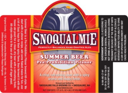 Snoqualmie Summer Beer Label