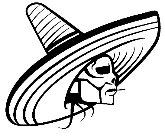 Sombrero Skull Car Decal