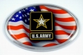 USA Army and Flag Oval 3D Chrome Emblem