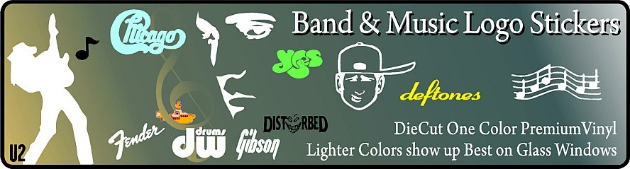 Bands and Music Decals Stickers