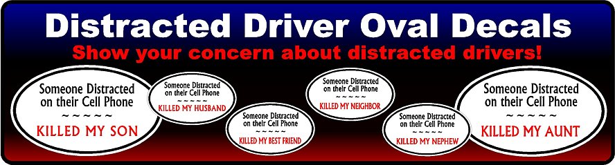 Distracted Driver Oval Stickers