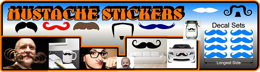 Mustache Decals and Stickers